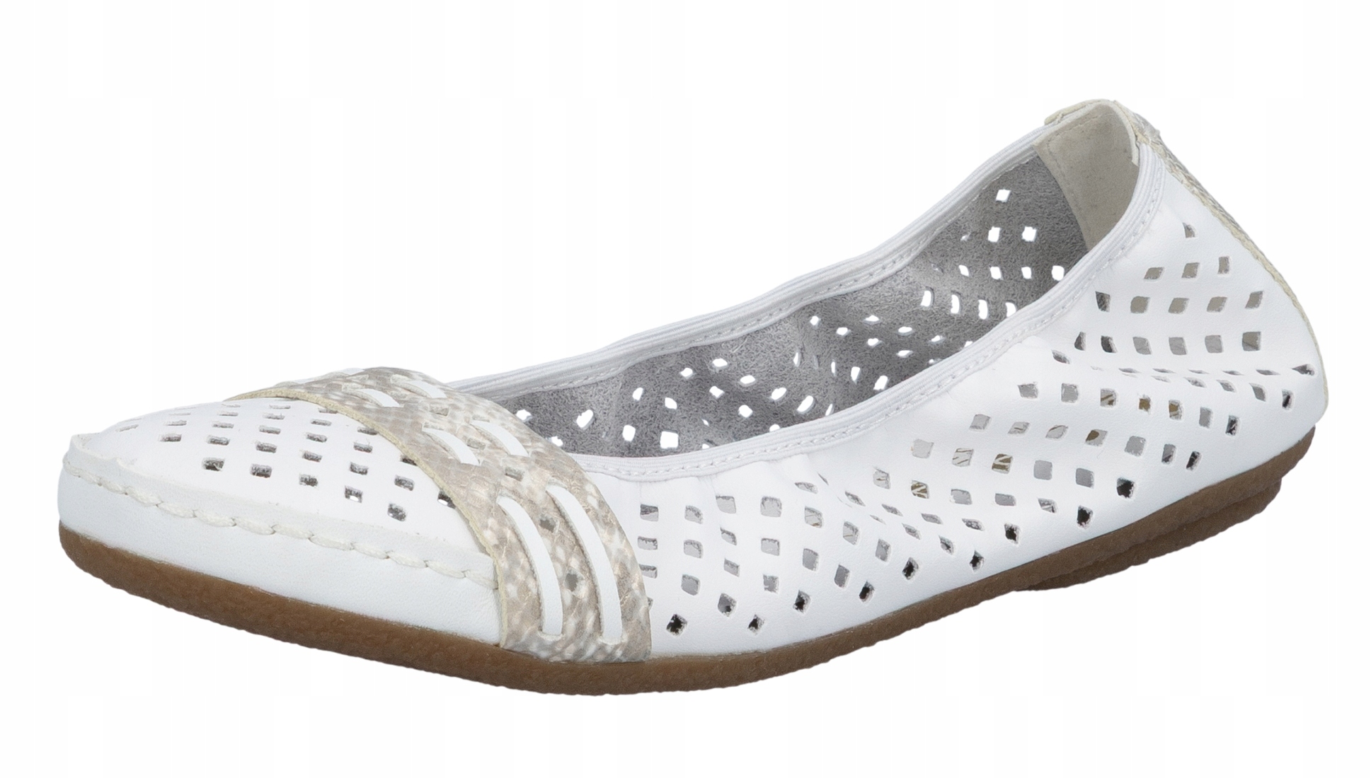 Rieker 41430-81 vel.37 bílé kožené baleríny