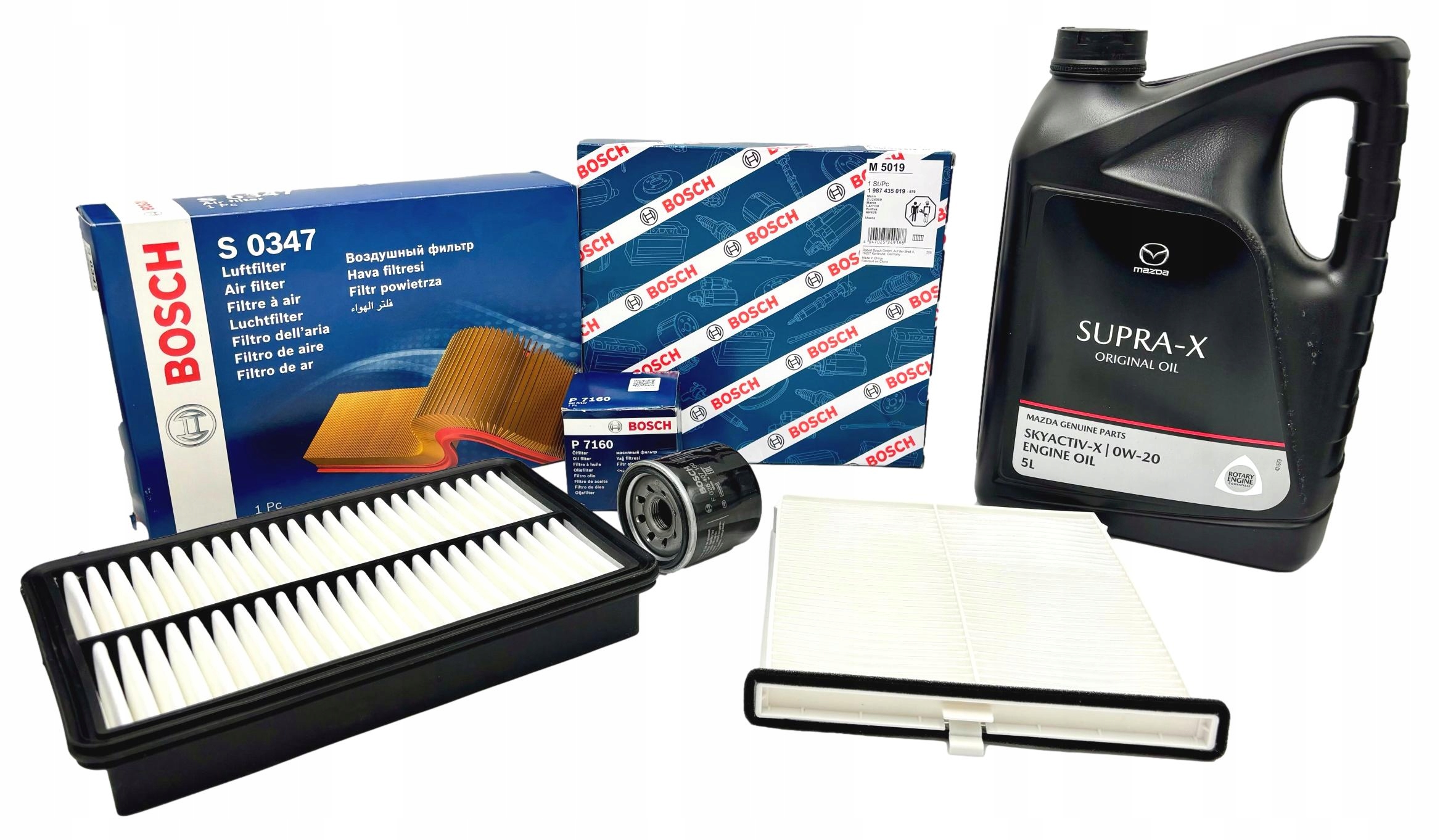 Bosch Sada Filtrů Olej 0W20 5L Mazda CX-5 II 17- 2.0 2.5 Skyactiv-G