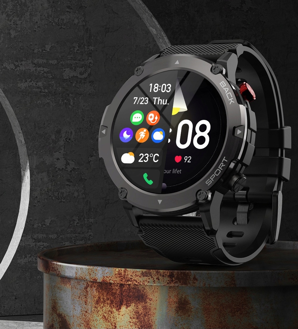 SMARTWATCH ZEGAREK POLSKIE MENU ROZMOWY SPORT SMART WATCH MĘSKI C21 Komunikacja Bluetooth