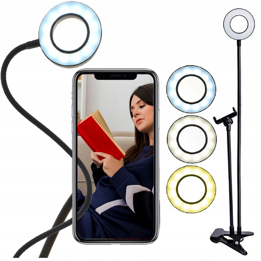 

Lampka Led Uchwyt Na Telefon Z Klamrą Do Blatu