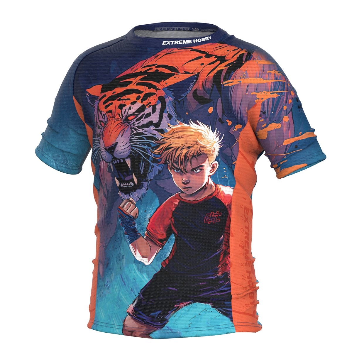 Koszulka sportowa Extreme Hobby dla dziecka do ćwiczeń na trening Tiger 116
