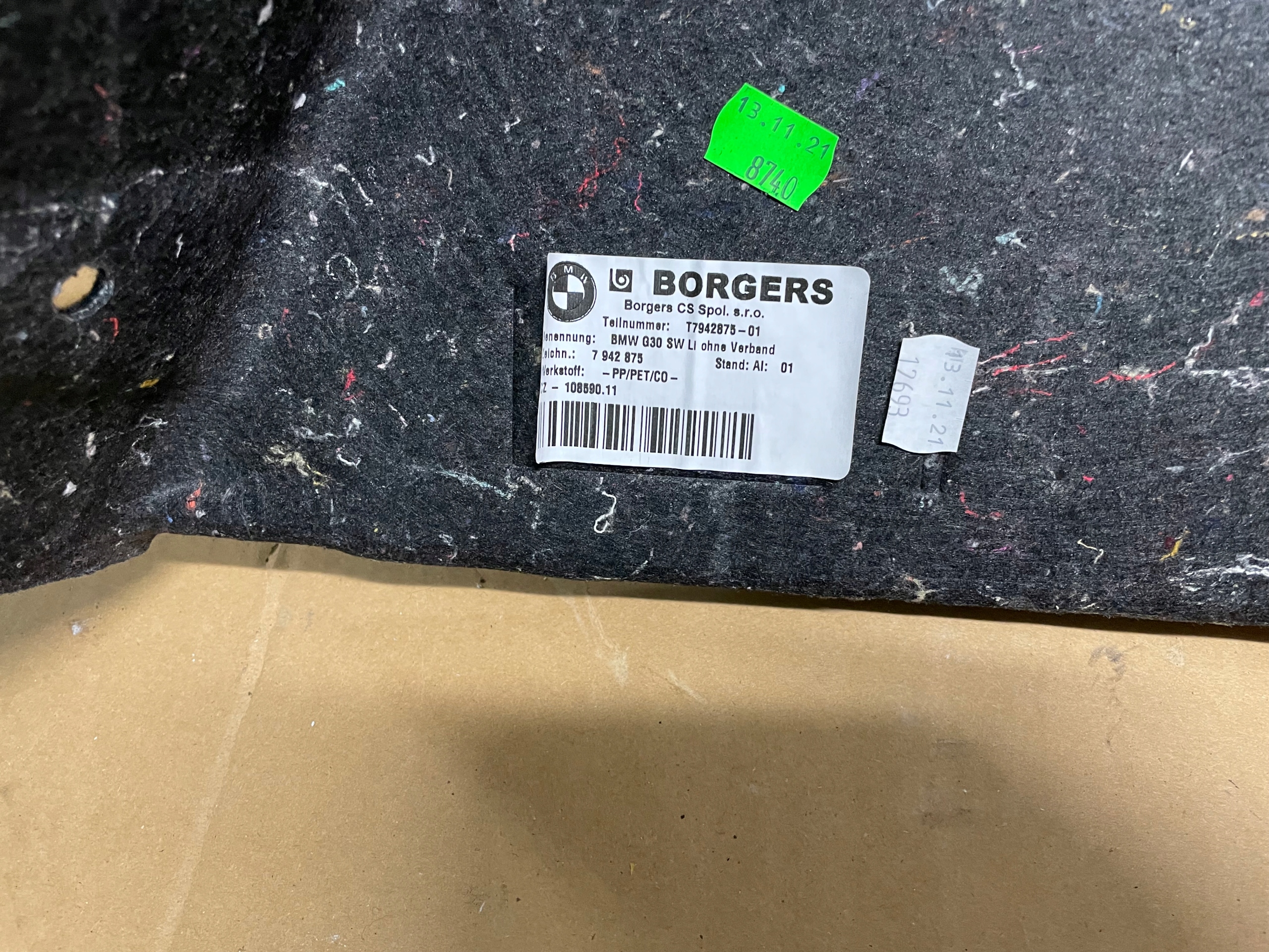 boot upholstery left BMW 5 G30 LCI