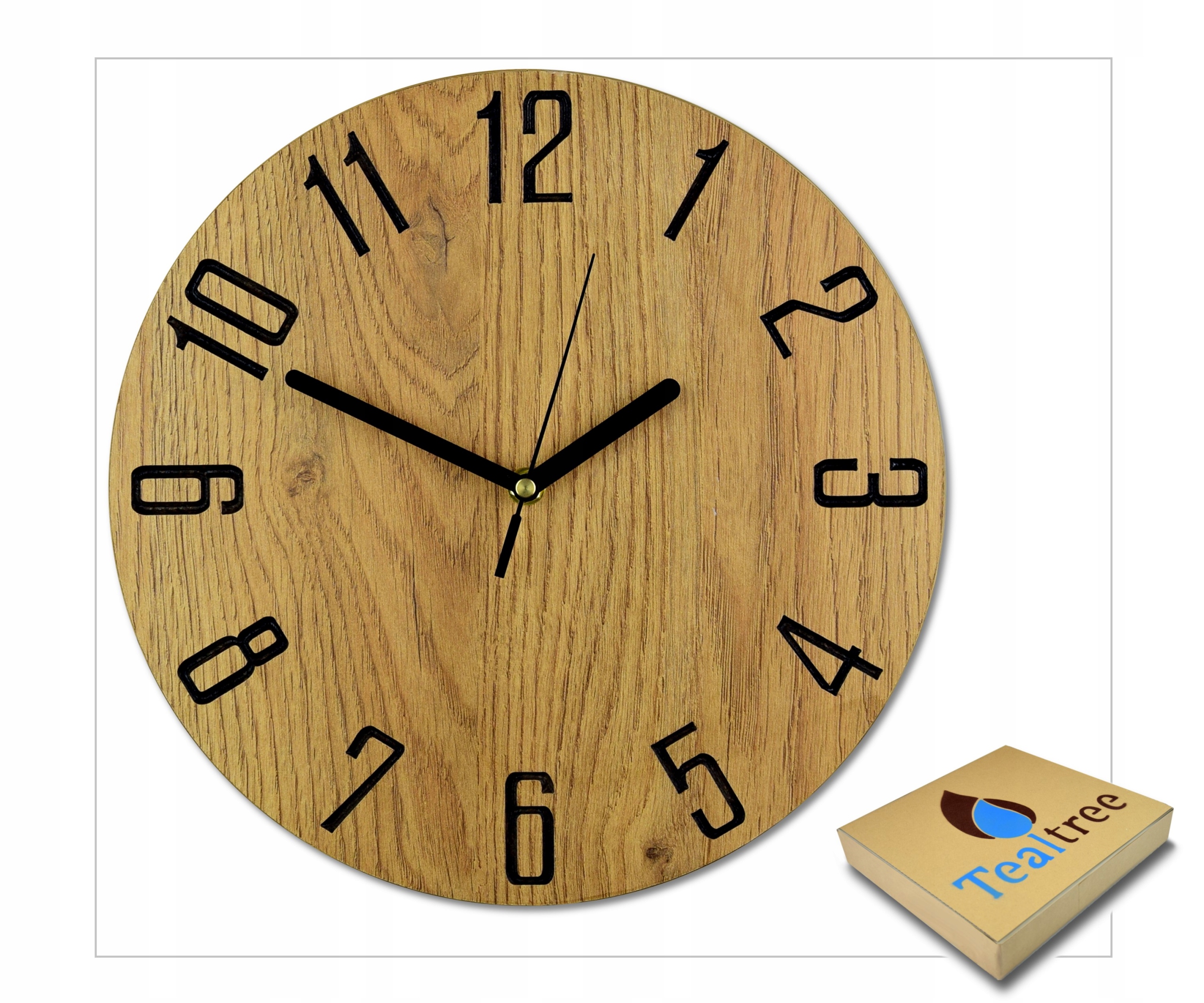 Zegar 30cm ścienny Dąb Słoneczy Bergamo 30Z15B