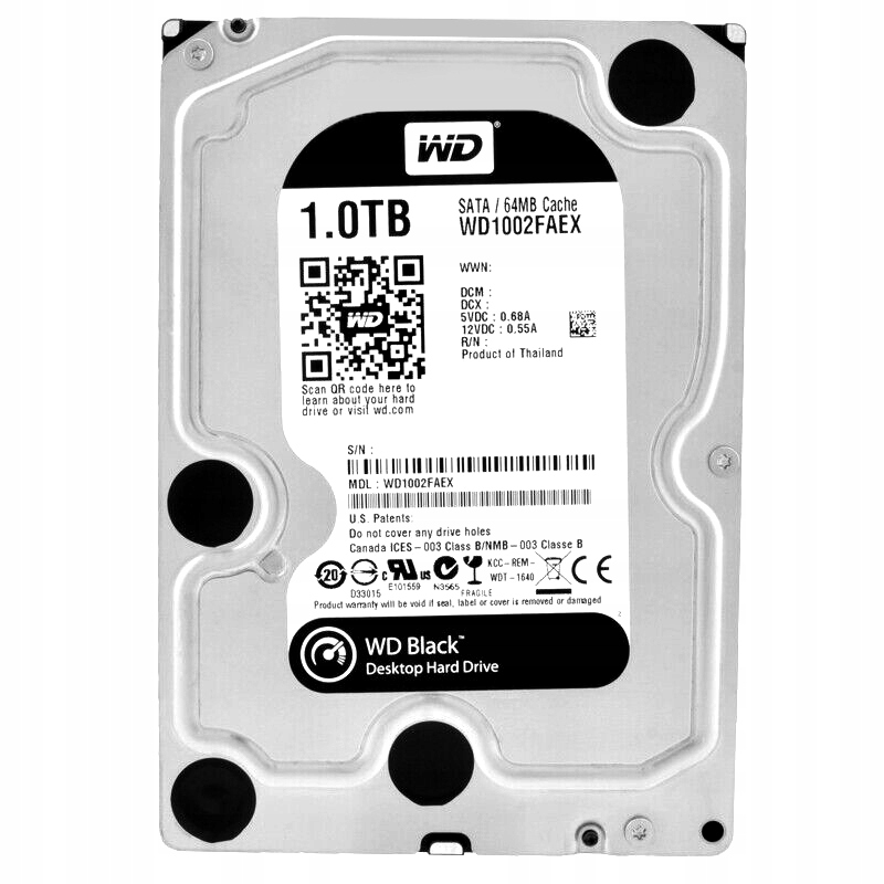 Dysk WD 1TB WD1002FAEX 7,2K 64Mb Sata II 3,5''