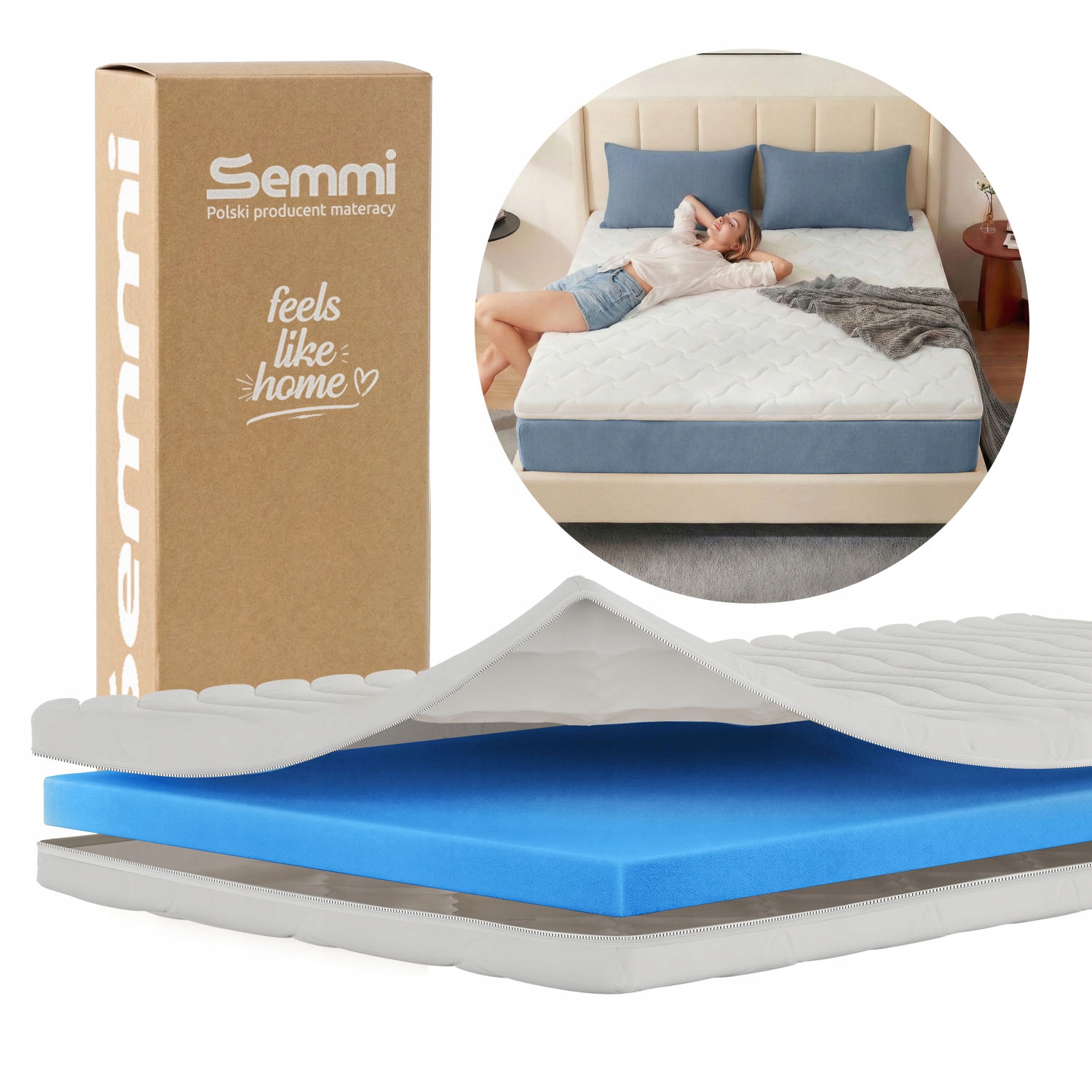 Materac nawierzchniowy 100x200 Hr 3cm H3 Topper