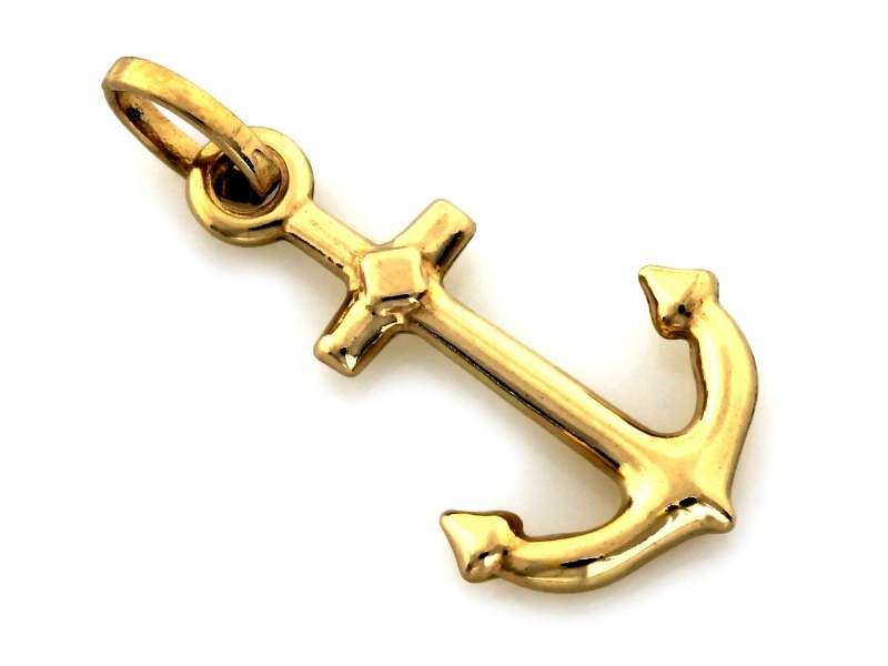 Zlatý přívěsek 585 kotva dlouhá cesta módní design 14k elegantní dárek