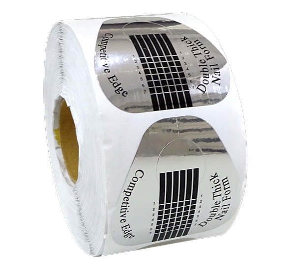 SZABLONY FORMY DO ŻELU AKRYLU SZEROKIE SREBRNE 500szt