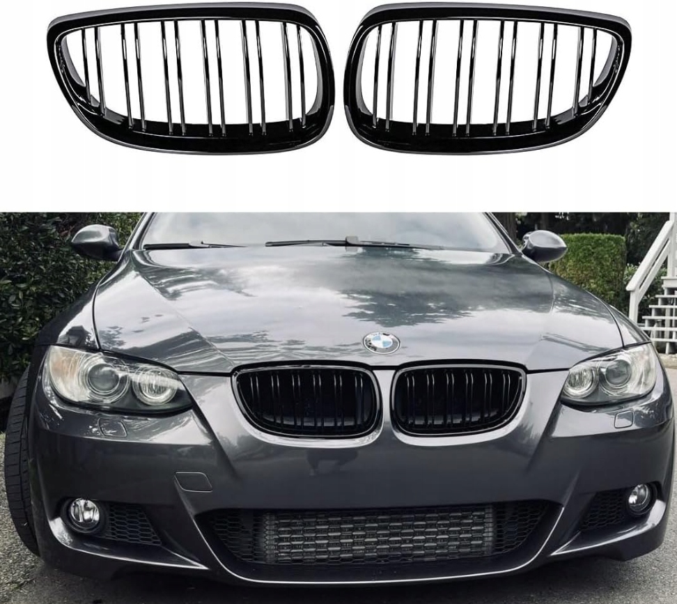 Bmw E92 E93 Předlift 2006-2009 Ledvinový maska chladiče atrapa Černý lesk Ala M3