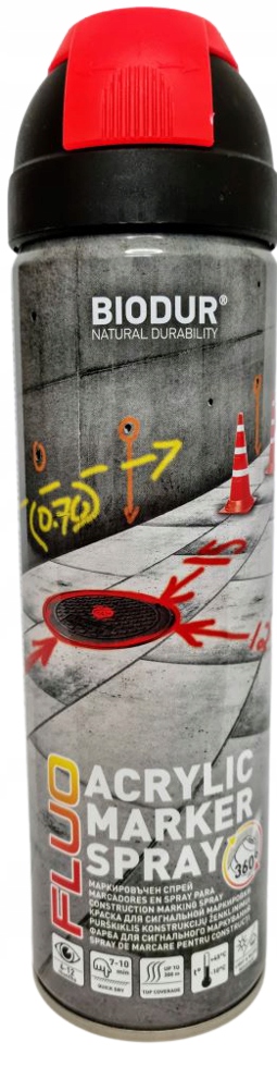 

Spray Farba Geodezyjn Leśna Czerwona Biodur 500 ml