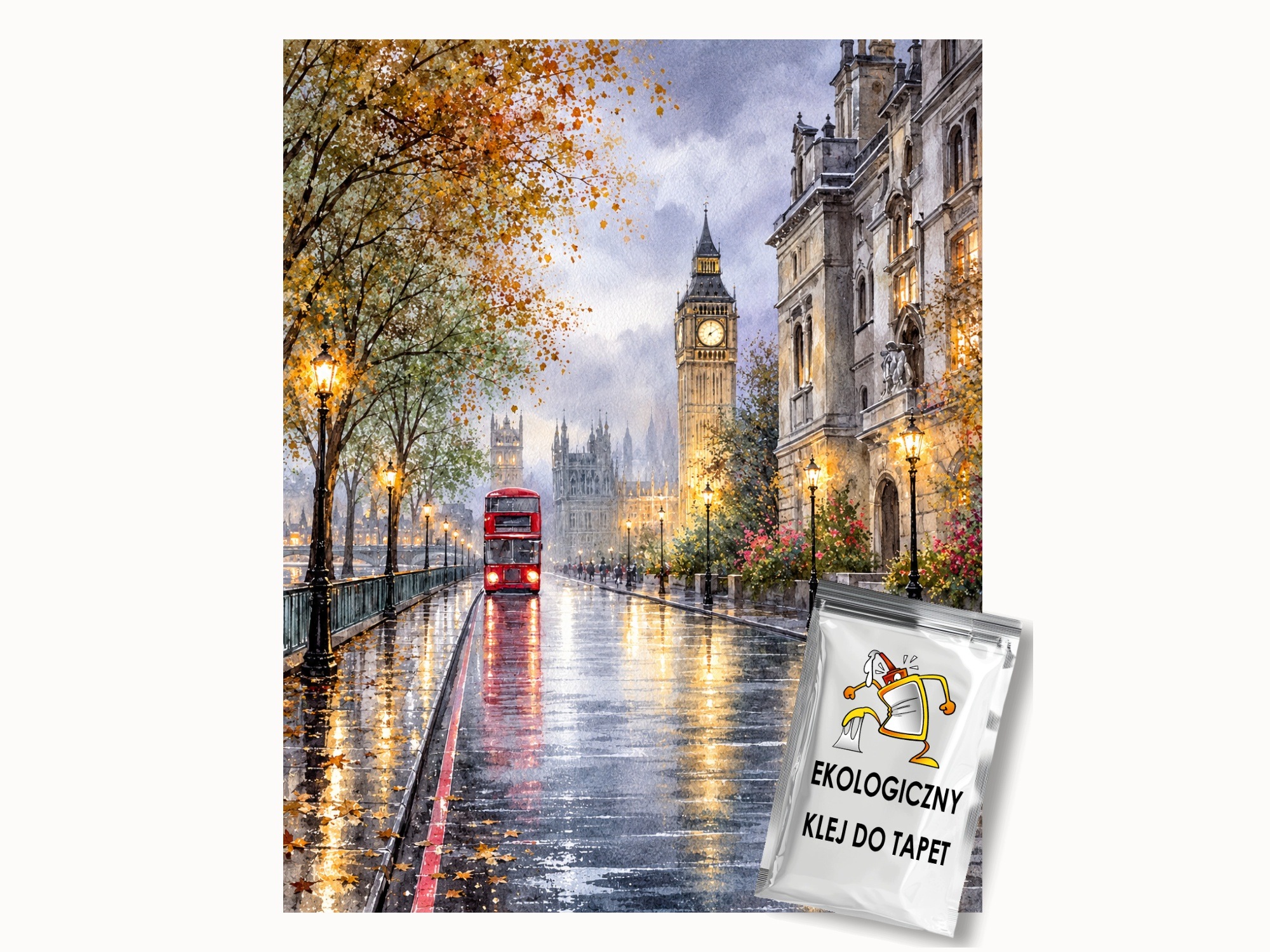 Fototapeta Vertikální Flizelina Anglie Londýn Big Ben Autobus 200x250 155g