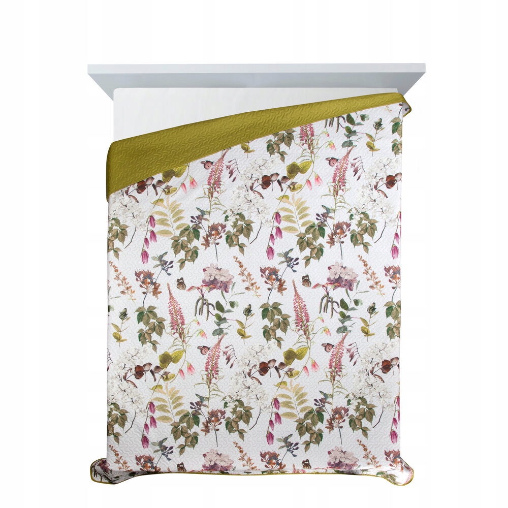 Dekorační přehoz Rosa 170x210 bílé vícebarevné větvičky květy