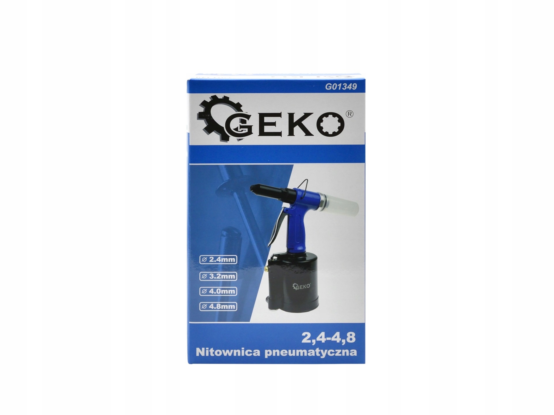 NITOWNICA PNEUMATYCZNA NA NITY 2.4mm 3.2mm 4.0mm 4.8 mm Waga produktu z opakowaniem jednostkowym 1.9 kg