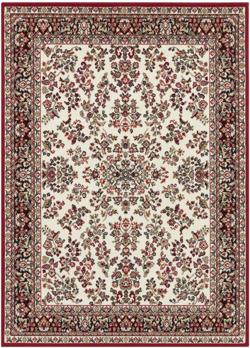 Klasický, tradičný červeno-krémový koberec do obývačky 160 x 230 cm