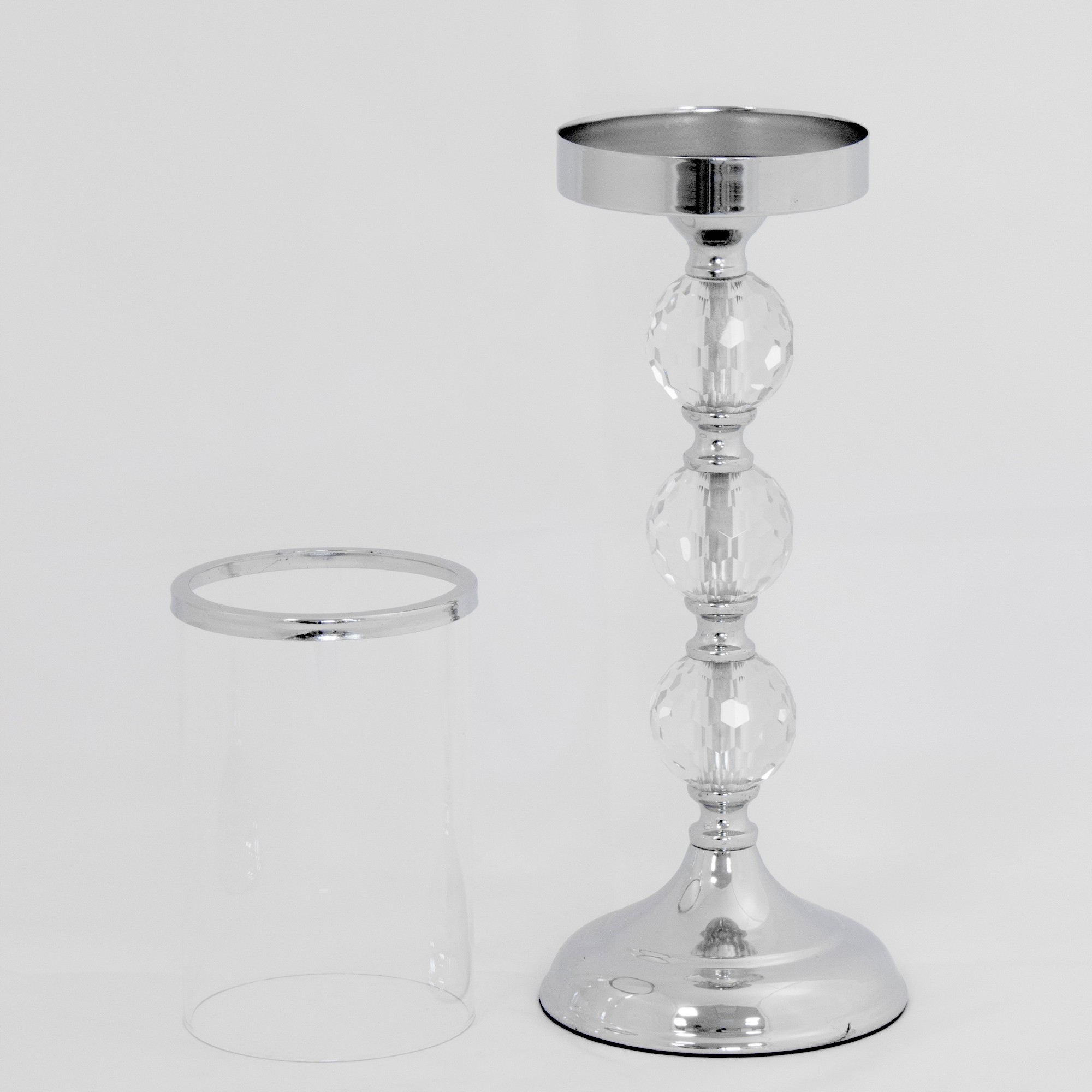 ŚWIECZNIK METALOWY, SZKLANY, GLAMOUR, DEKORACJA Rodzaj inny