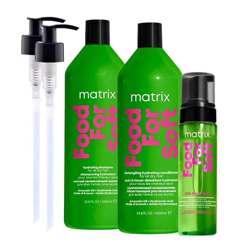 Food For Soft zestaw: odżywka 1000 ml + pianka 200 ml + szampon 1000 ml