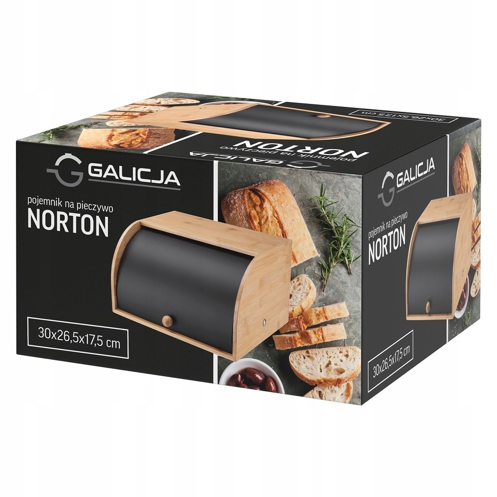 CHLEBAK POJEMNIK NA PIECZYWO NORTON CZARNY BAMBUS Marka Galicja