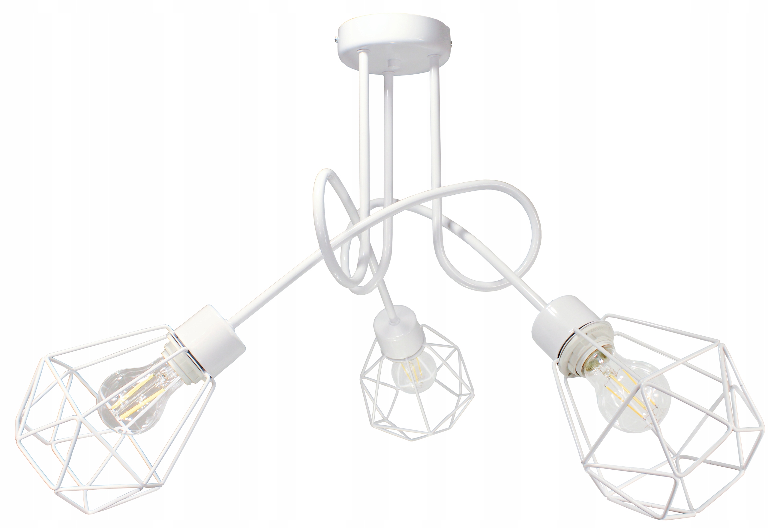 Lustr závěsné stropní svítidlo do obývacího pokoje Edison Brylant Bílá loftová