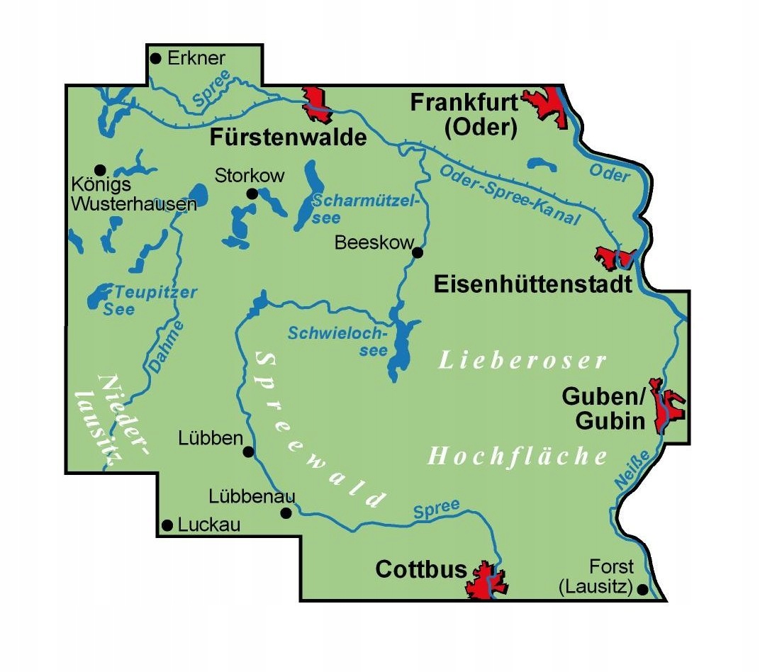 SPREEWALD POJ BERLIŃSKIE mapa rowerowa 1:75T ADFC Gatunek Przewodniki, książki krajoznawcze