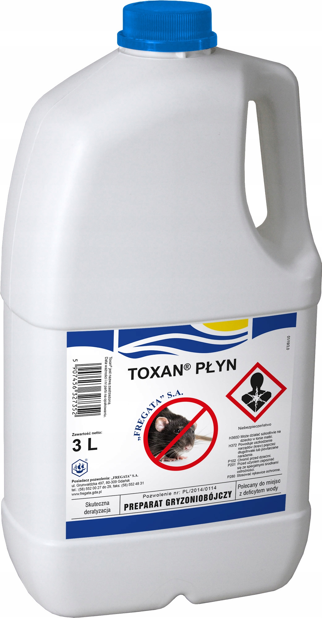 

Trutka Płyn Na Myszy Szczury Gryzonie Toxan 3L