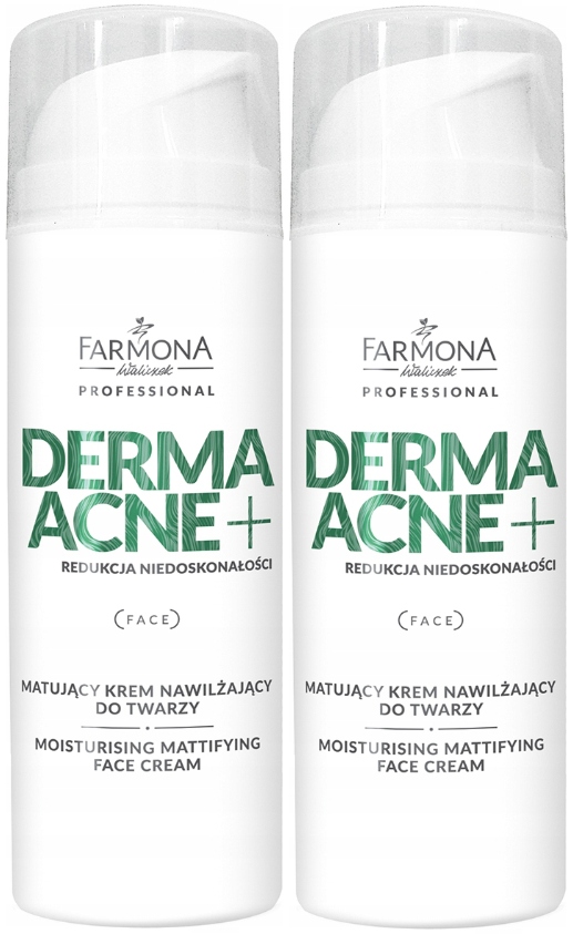 Dermaacne+ Matující hydratační krém na obličej Vylučování kožního mazu 2 x 150 ml