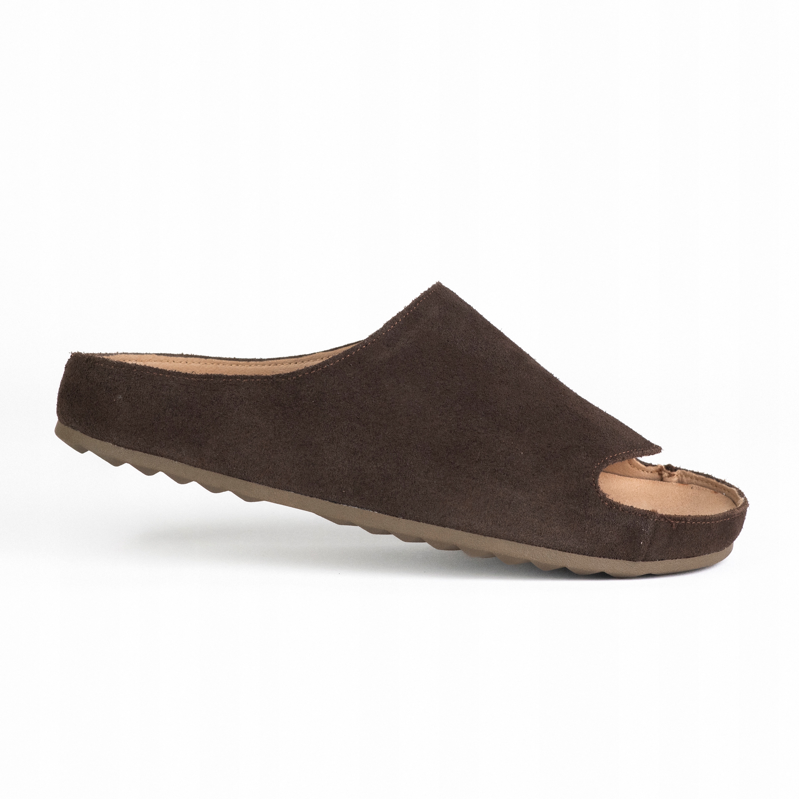 Nazouváky pantofle Goodin SW-2664 semišová kůže lehké pohodlné casual hnědé 36