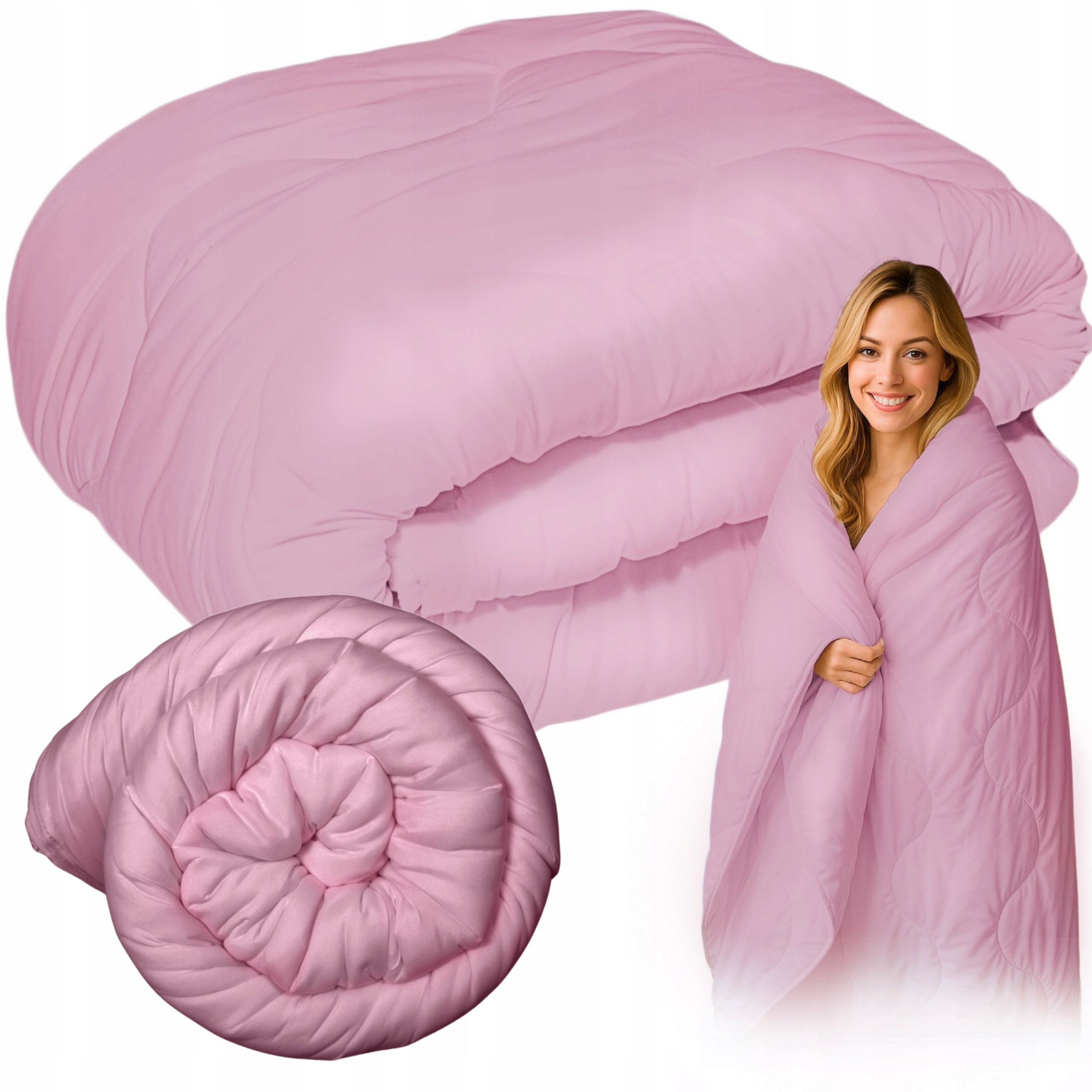 Celoroční Přikrývka Antialergická Nadýchaná Prošívaná 180 x 200 cm Růžová