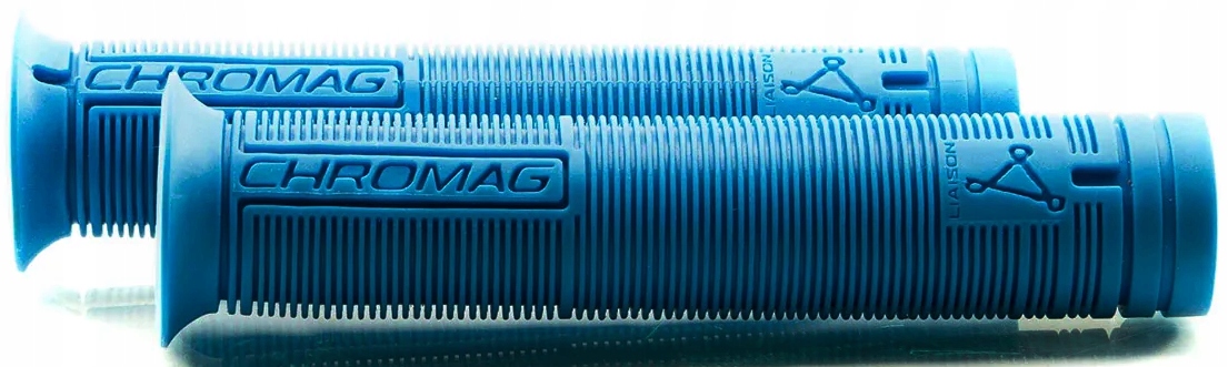 Chwyty Gripy Rowerowe Chromag Wax 150mm 25a 30mm Blue Korki