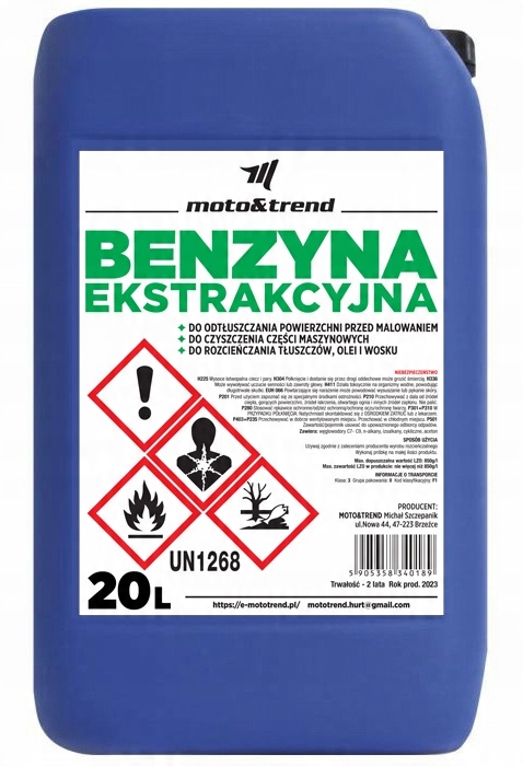 

Benzyna Ekstrakcyjna 20L Premium Niskoaromatyczna