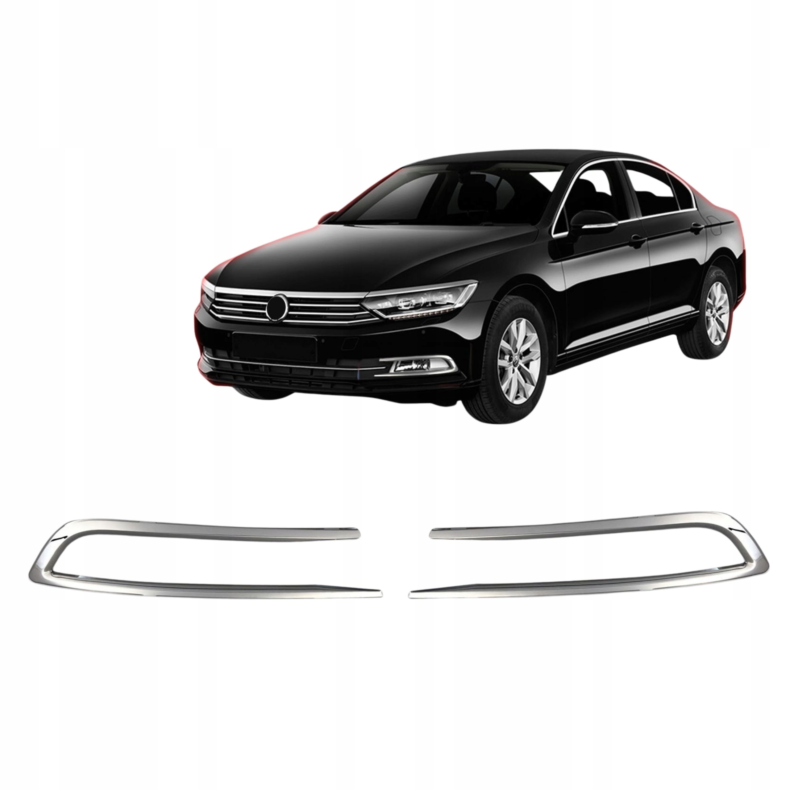 Lišty krytu predného svetla chrómované Volkswagen Passat B8 2015-19