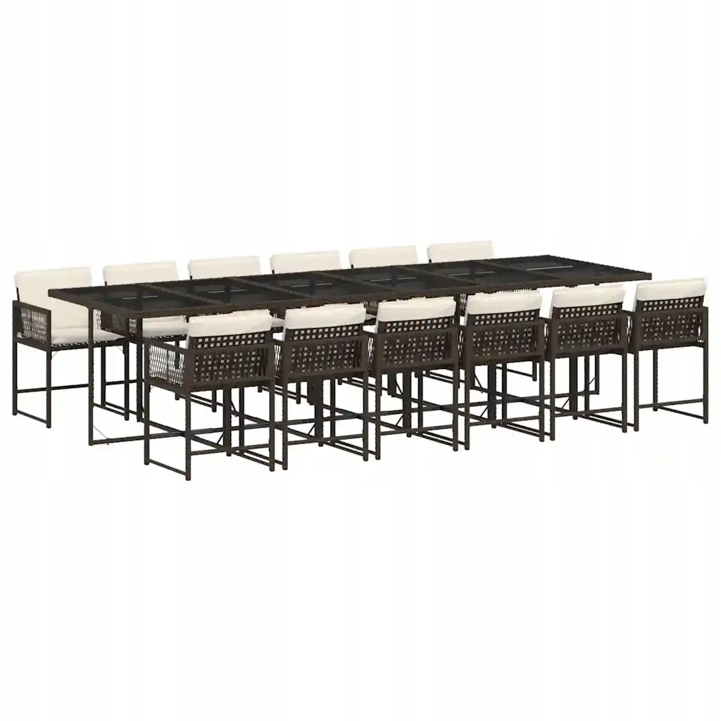 Zahradní nábytek z Pe ratanu, stůl 330x106x73 cm, židle 50,5x5