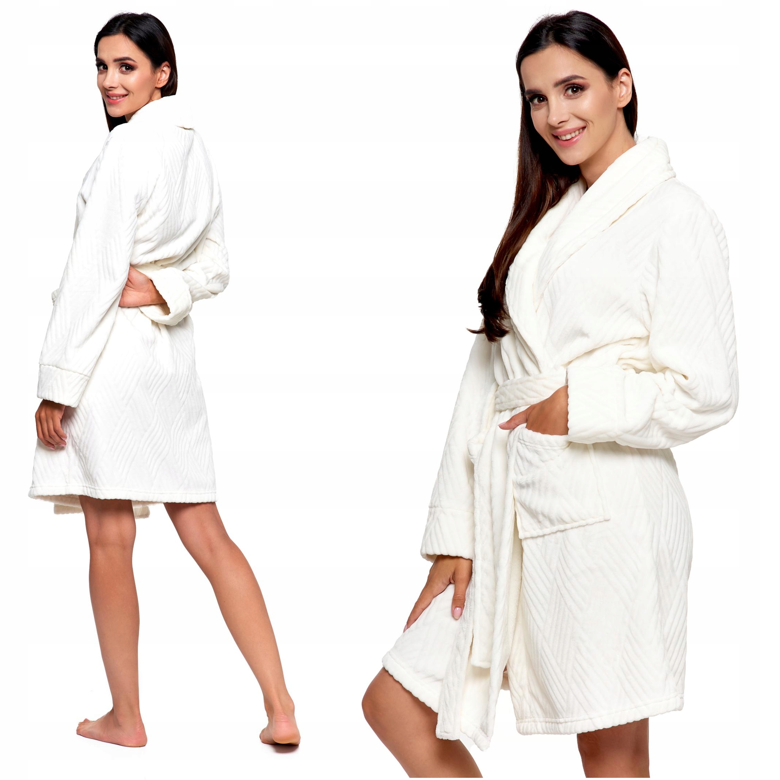 Župan dámský Teplý S vázáním Měkký Nadýchaný Pohodlný Klasický Moraj XXL