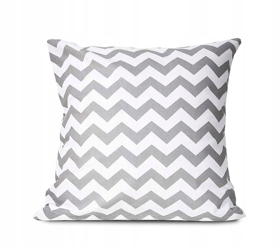 POSZEWKA bawełna 40x60 ZYGZAK SZARY