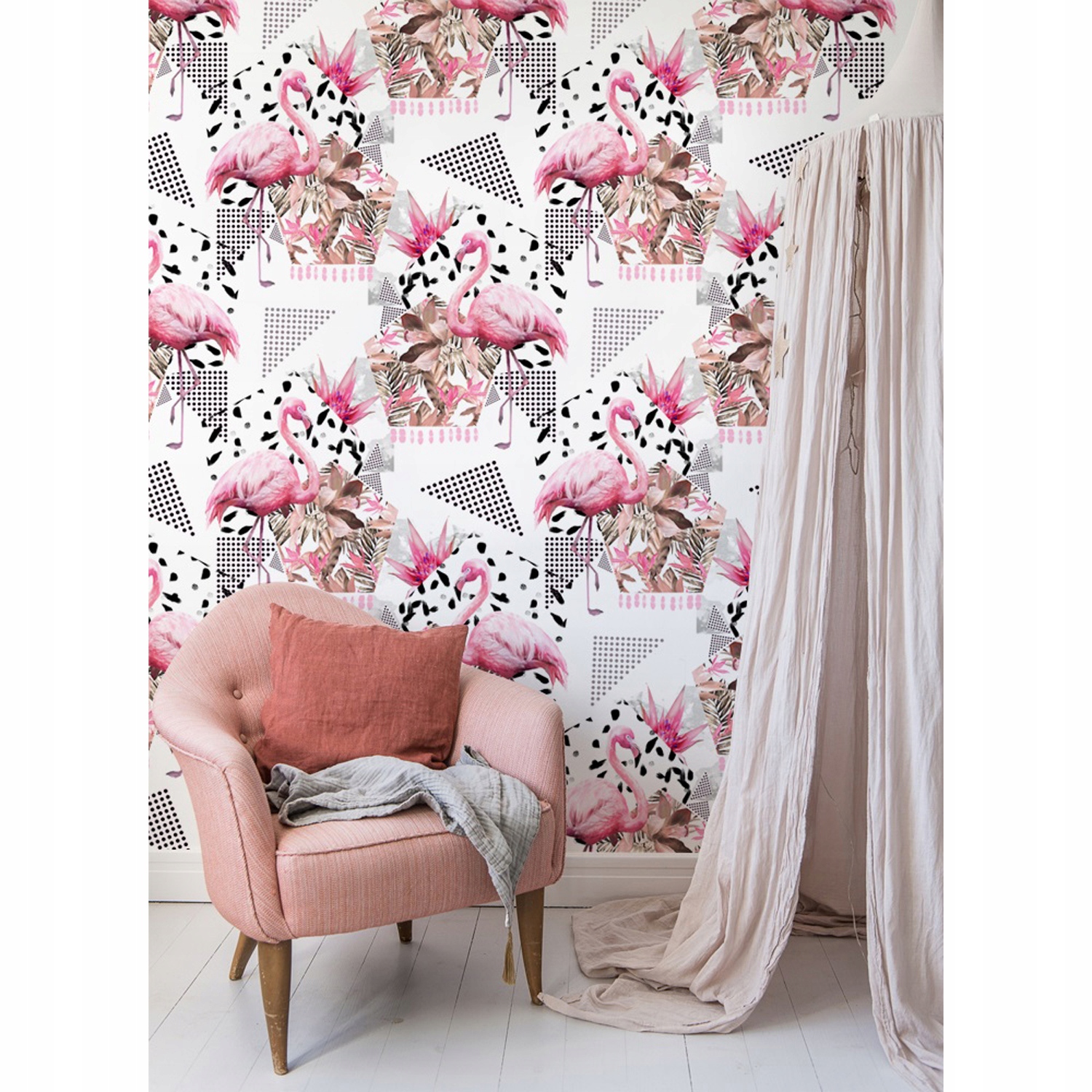 

Fototapeta Abstrakcja flaming i kropki 250x250 cm