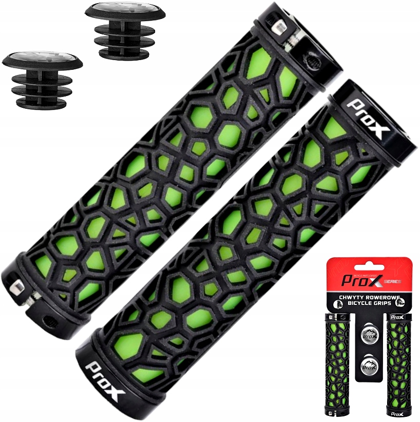 Chwyty gripy skręcane Prox GP-53 130mm zielono-czarne