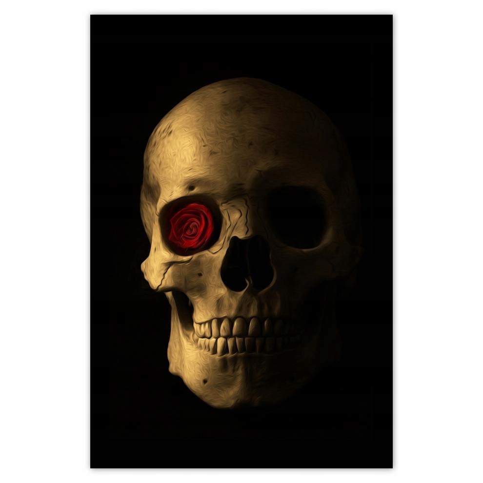 

Plakat samoprzylepny 40x60 Czaszka z różą