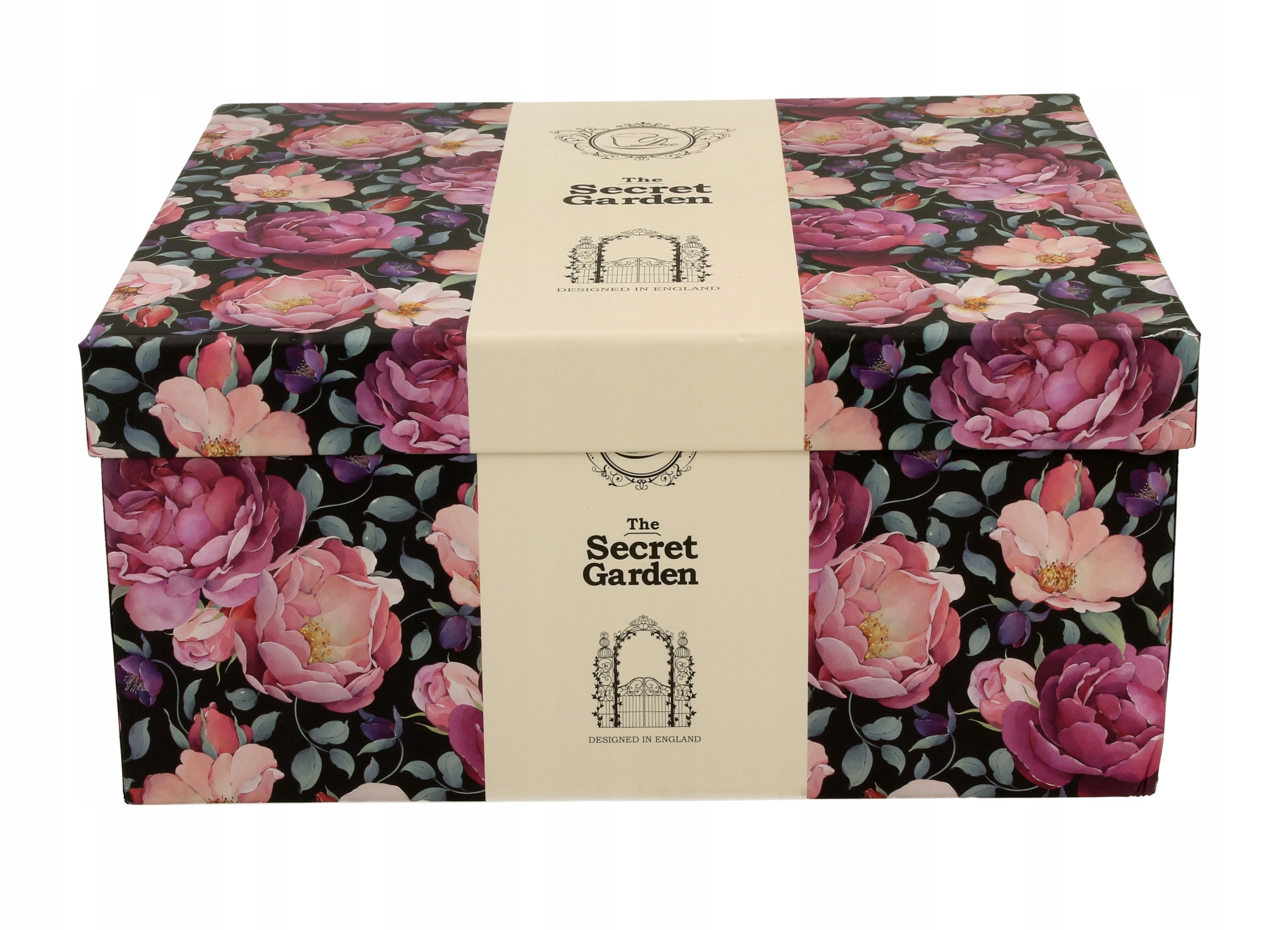 Filiżanki royal ze spodkami SPRING ROSES BLACK Pojemność 250 ml