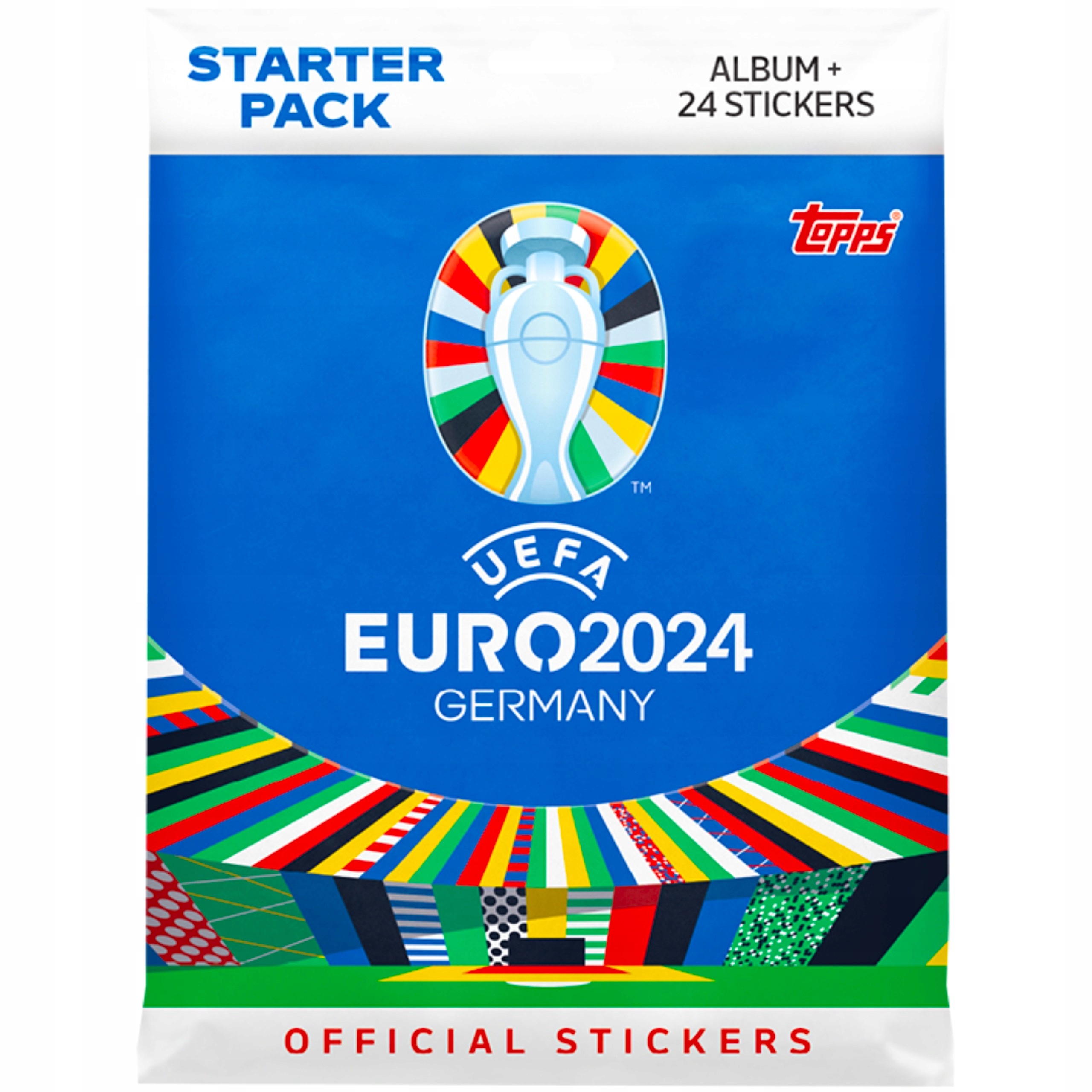Topps Euro 2024 Germany Sticker Zestaw Startowy Album 24 Naklejki