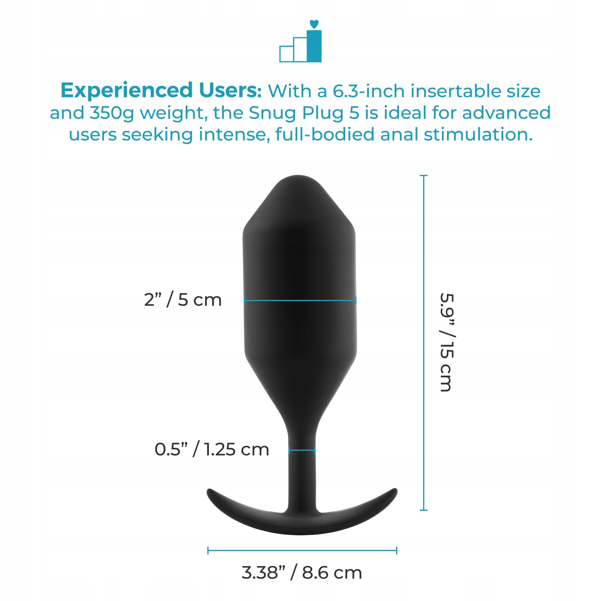 B-VIBE Snug Plug 4 Duży Silikonowy Korek Analny Czarny — miniatura 3