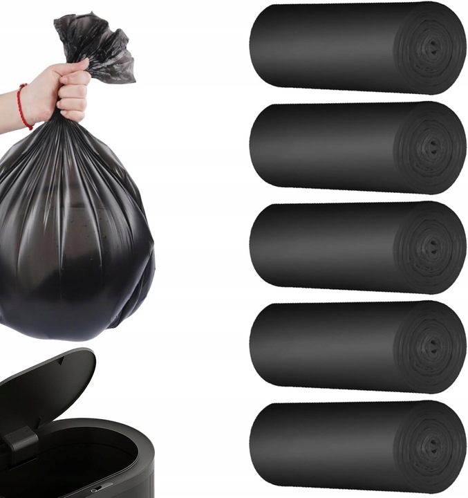 WORKI NA ŚMIECI ODPADY UNIWERSALNE CZARNE LDPE 60L BARDZO MOCNE 10szt Marka Vergionic