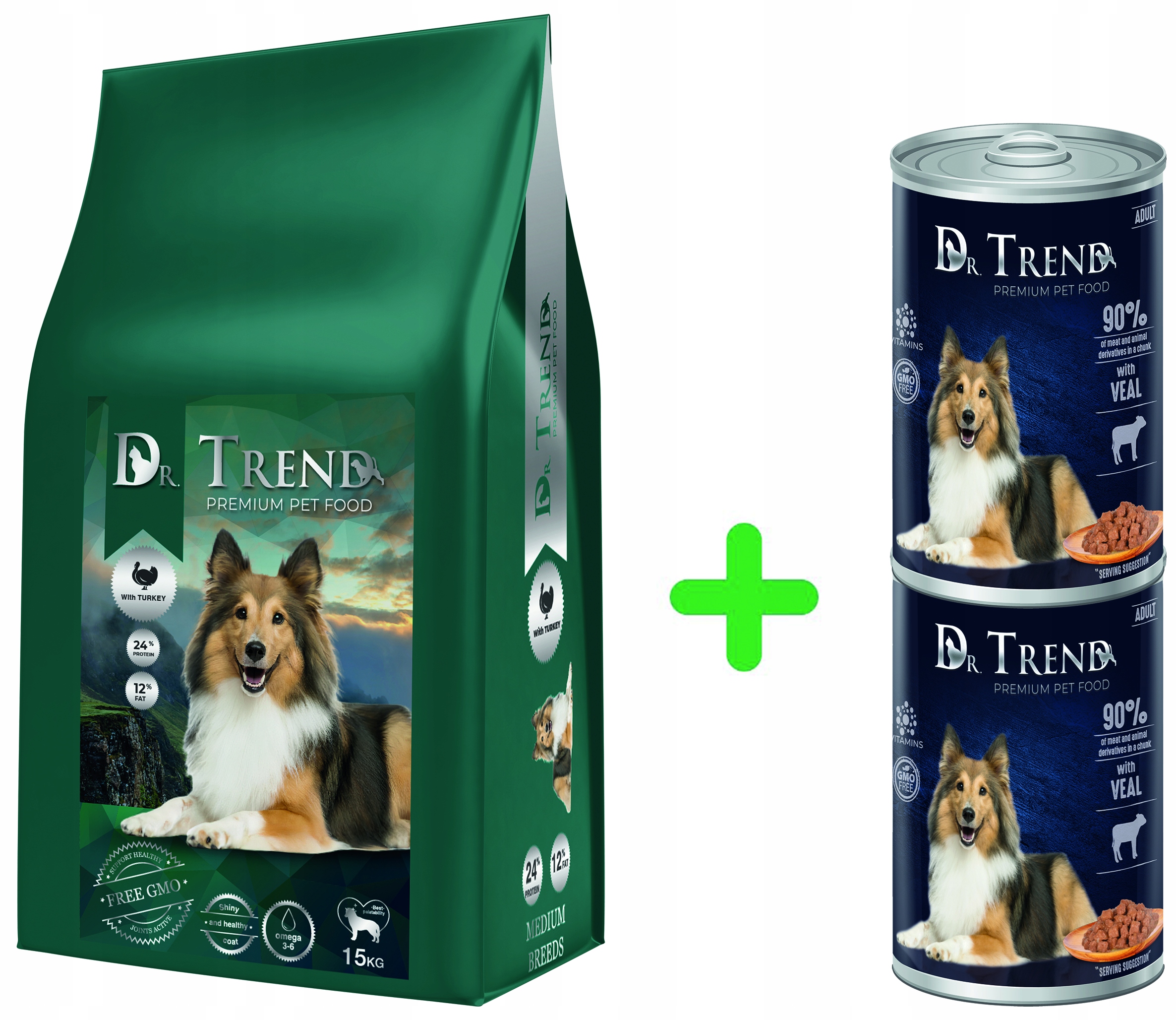 Levně Dr. Trend Premium suché krmivo pro psy středních plemen 15 kg Dárek