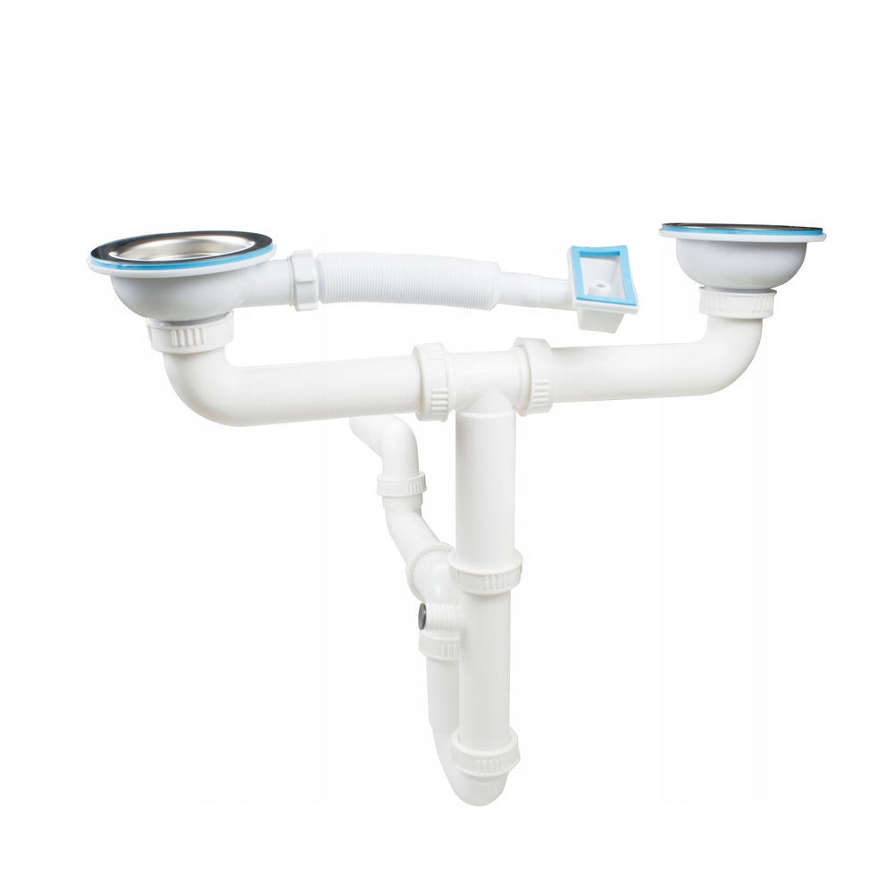 Odtok kuchyňského dřezu dvojitý chromový přepad Pp 3,5