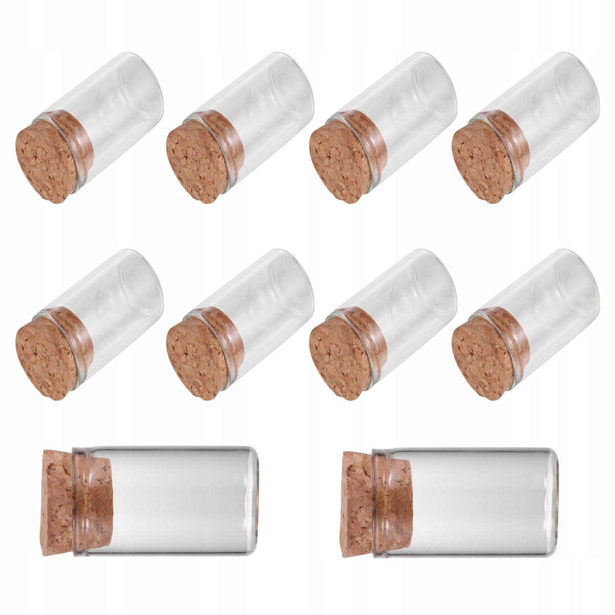 MAŁE SŁOIKI SZKLANE Z KORKIEM 10 SZT