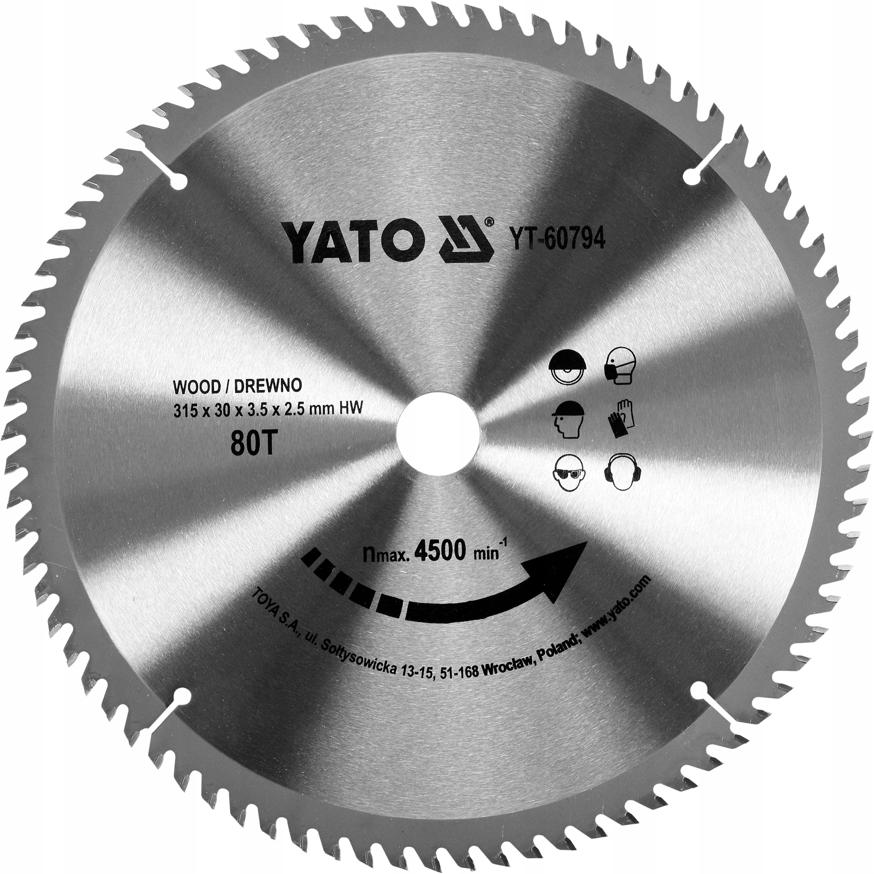 

Tarcza Widiowa Do Drewna 315x30mm 80 Zębów Yato