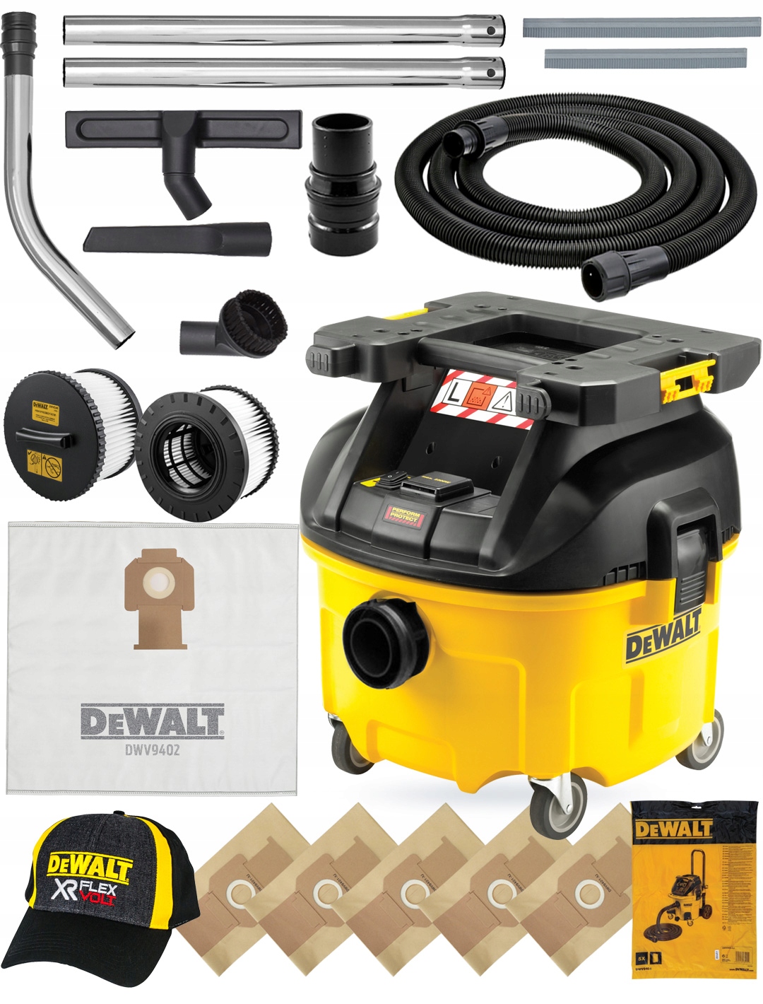 Vysavač 1400W 30L Dewalt DWV901LT příslušenství 13