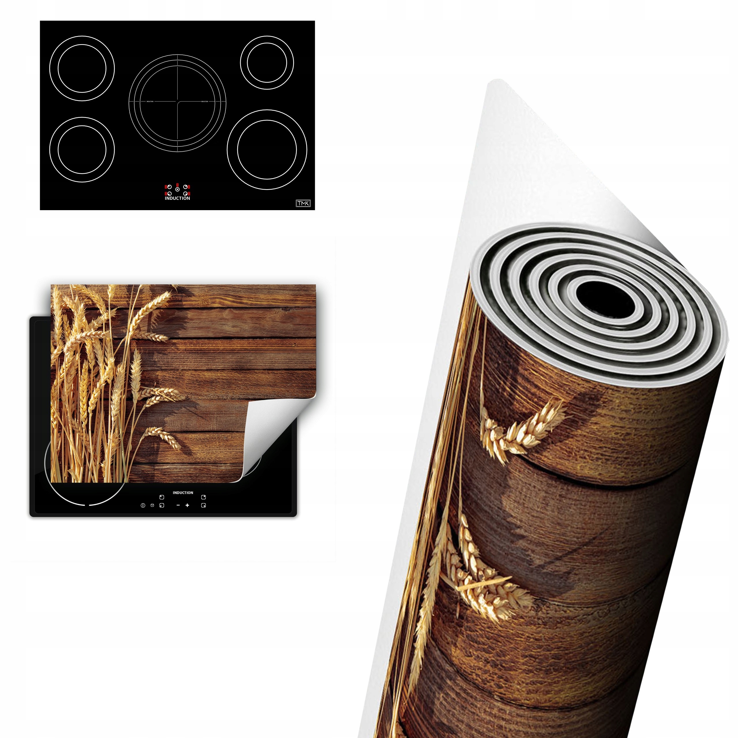 Vinylová Ochrana Na Indukci Pracovní Deska 80x52 müsli dřevo