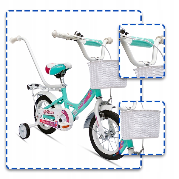 BMX Rower Dziecięcy Rowerek 12 cali + Prowadnik Model 2 Girl City