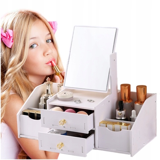 Toaletní Stolek organizér se zrcadlem a zásuvkami pro dítě jako dárek k narozeninám