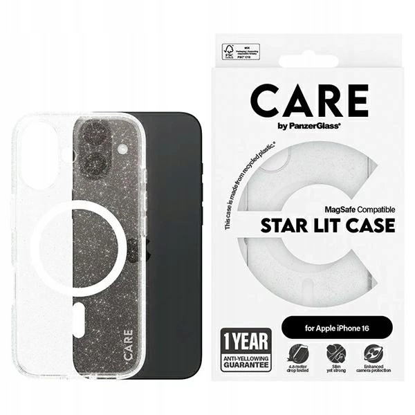 Etui PanzerGlass Flagship Star Lit Case MagSafe iPhone 16 białe