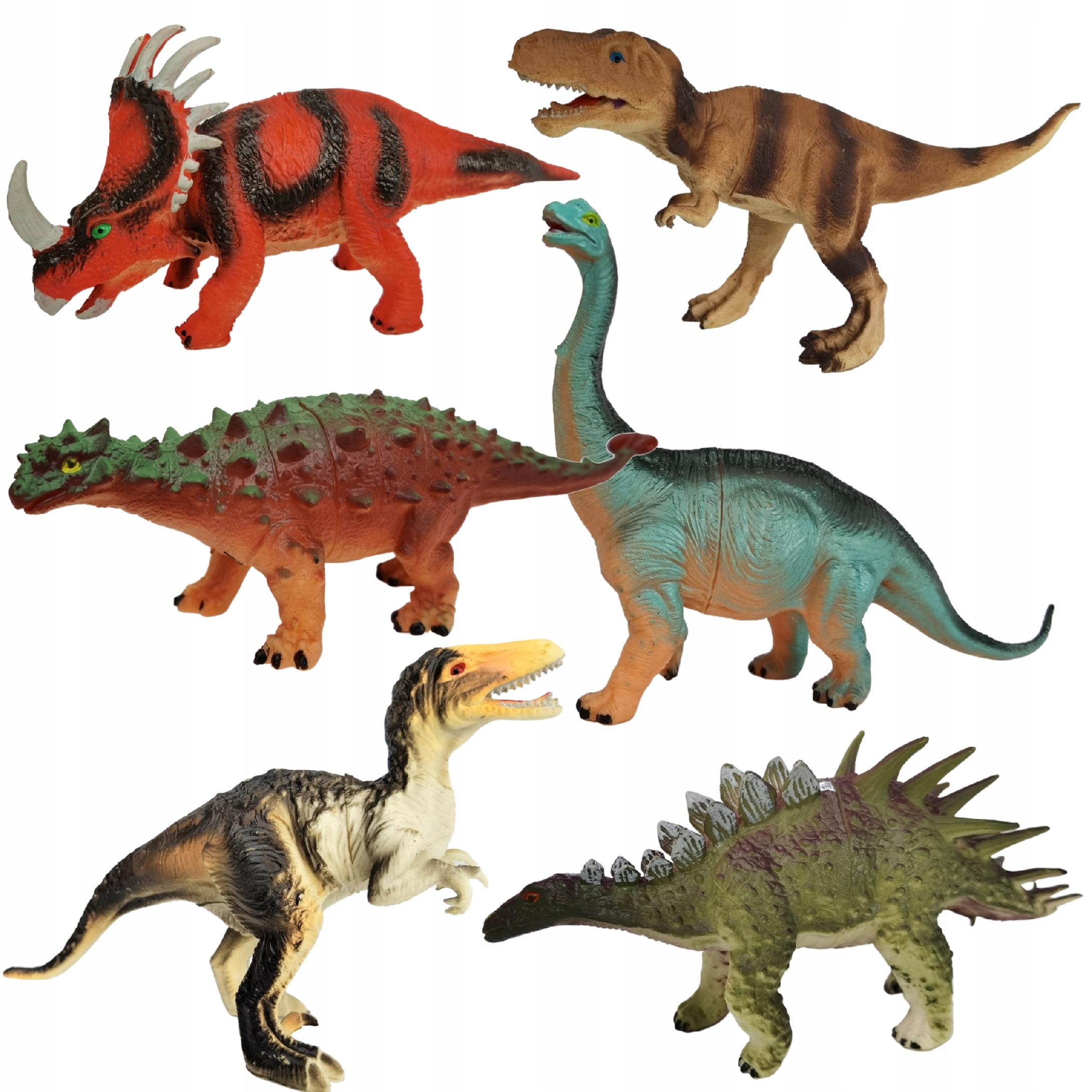 

Duże Dinozaury Figurki Gumowe Zestaw Różne Wzory