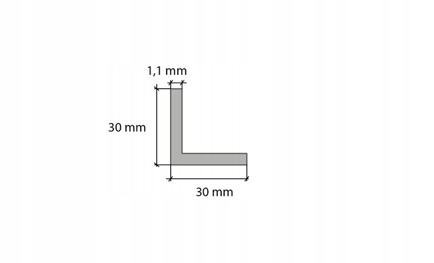 Profil ochronny kątownik 30x30 mm PCV 250cm KOLORY Długość 250 cm
